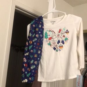 NWT cat and jack girls Christmas pajama set 6